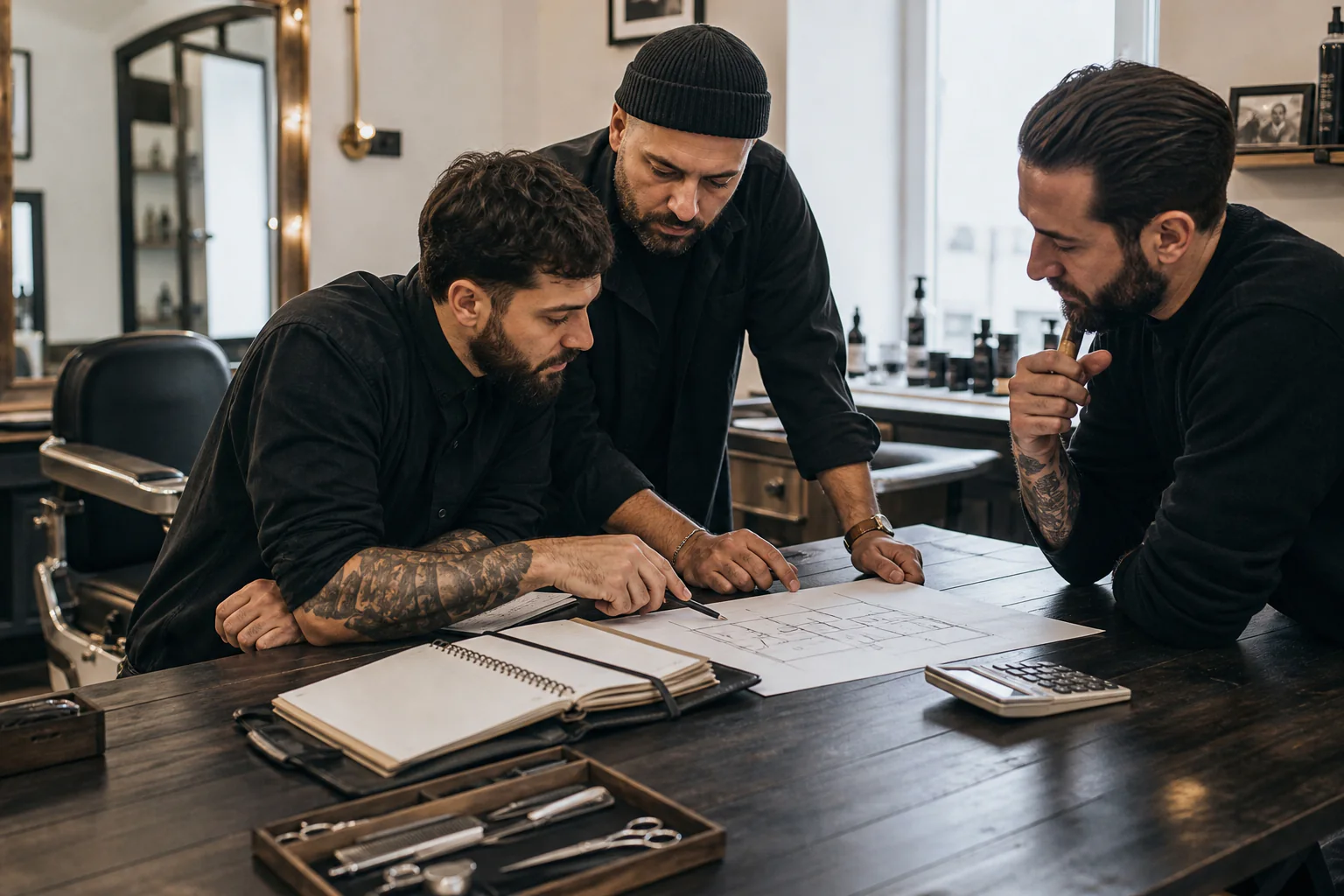 Échange de travail autour de la gestion d’un salon de coiffure.
